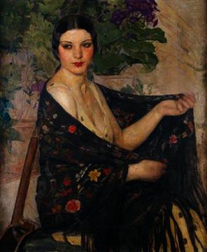 Mujer con Mantilla Artwork by Anselmo miguel nieto