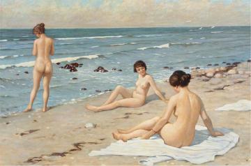 The Three Bathers Artwork by Paul Gustave Fischer