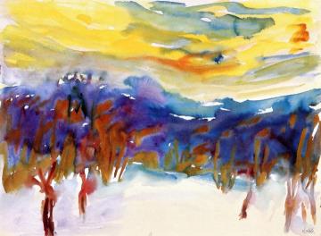 Winter Landscape Artwork by Emil Nolde