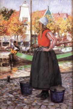 A Young Dutch Girl Artwork by George Hitchcock