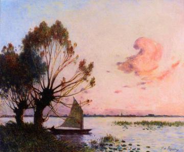Sailboat on the Marsh of the Grande Brière Artwork by Ferdinand du Puigaudeau