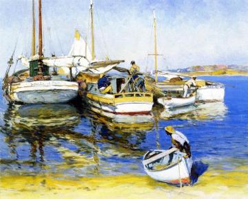 Tending The Boats Artwork by Mathias J. Alten