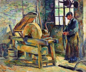 The Knife Grinder Artwork by Maximilien Luce