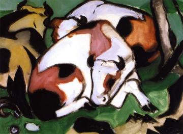 Ruhende Kuhe Artwork by Franz Marc