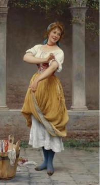 The Happy Laundress Artwork by Eugen Von Blaas