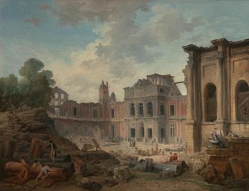 Demolition of the Chateau of Meudon Artwork by Hubert Robert