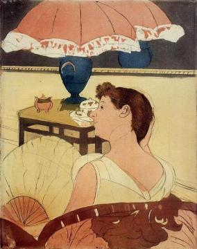 The Lamp Artwork by Mary Cassatt