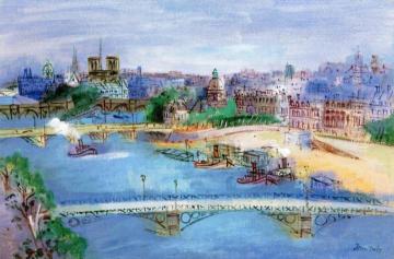 The Seine With Pont Du Carrousel Artwork by Jean Dufy