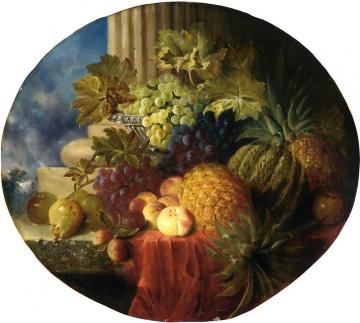 Still Life with Pineapple and Grapes Artwork by Charles Caryl Coleman