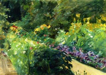 Flowerbeds in the Garden to the Northwest Artwork by Max Liebermann