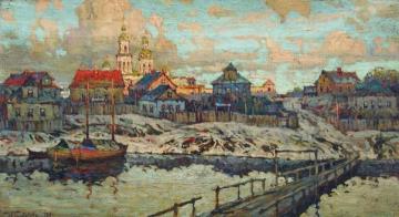 Town on the River Artwork by Konstantin Gorbatov