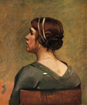 Head of a Young Woman Artwork by Frank Duveneck