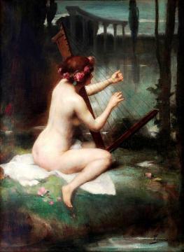 The Harp Player Artwork by Henri Adrien Tanoux