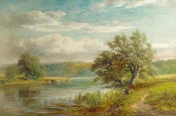 The Trent Below Weston Cliff Artwork by George Turner