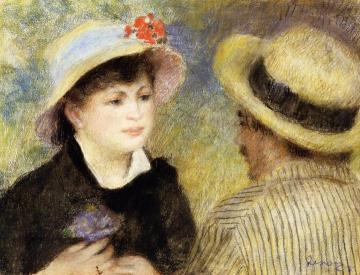 Boating Couple Artwork by Pierre Auguste Renoir