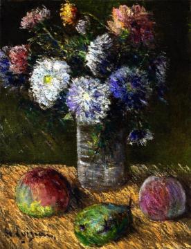 Bouquet of Flowers and Fruit Artwork by Gustave Loiseau
