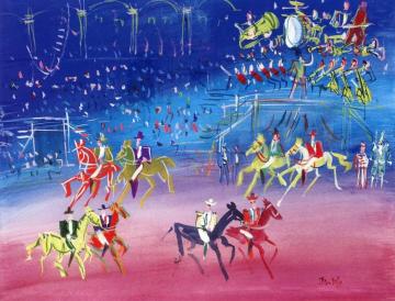 Mexican High Riding School Artwork by Jean Dufy