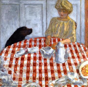 The Red-checked Tablecloth Artwork by Pierre Bonnard