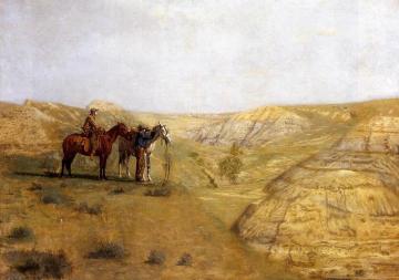 Cowboys In The Badlands Artwork by Thomas Eakins