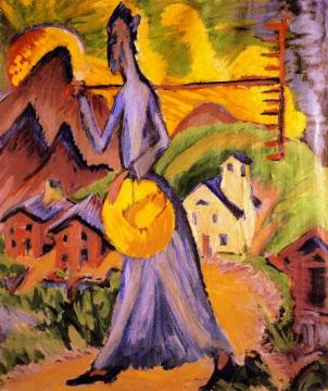 Alpine Life, Triptych (right panel) Artwork by Ernst Ludwig Kirchner