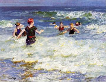 In the Surf Artwork by Edward Potthast