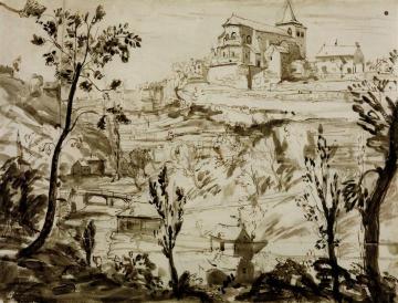 Bozouls, near Rodez Artwork by James Dickson Innes