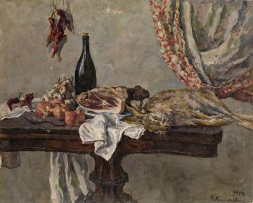 Still Life. Rabbit and Peppers Artwork by Pyotr Konchalovsky