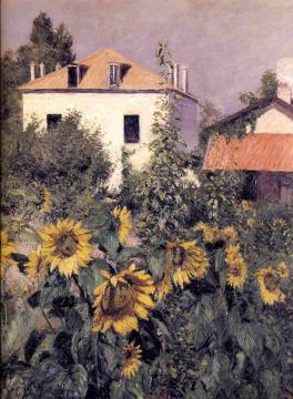 Sunflowers, Garden at Petit Gennevilliers Artwork by Gustave Caillebotte