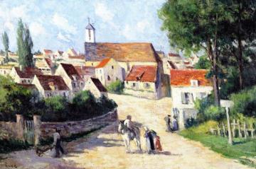 Guernes, Village Street Artwork by Maximilien Luce