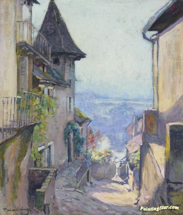 Vue de village, la Rue Montante Artwork by Paul Madeline