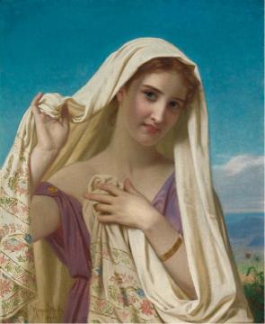 Young Girl In A Veil Artwork by Hugues Merle