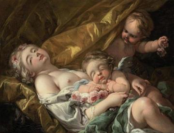 Venus and putti Artwork by Francois Boucher
