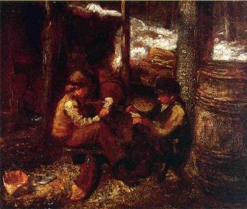 At the Maple Sugar Camp Artwork by Eastman Johnson