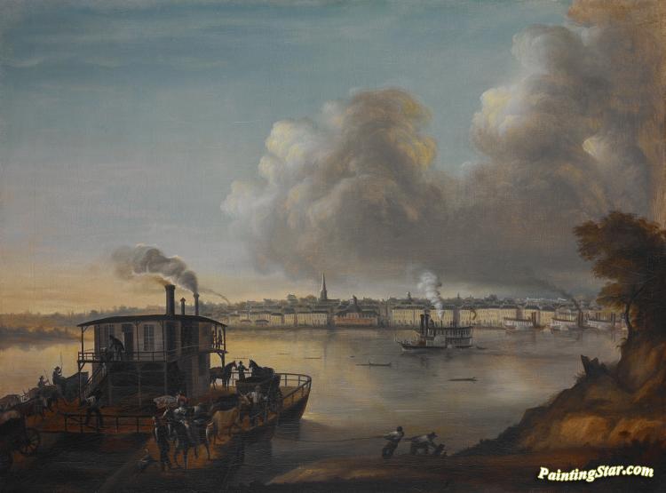 View Of Saint Louis From Illinois Town Artwork by Leon Pomarede