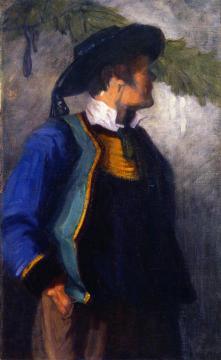 Self-Portrait in Breton Costume Artwork by Franz Marc