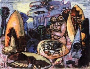 Early Men - Primeval Landscape Artwork by Max Beckmann