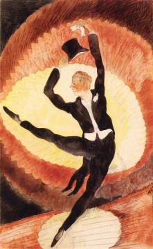 In Vaudeville: Acrobatic Male Dancer With Top Hat Artwork by Charles Demuth