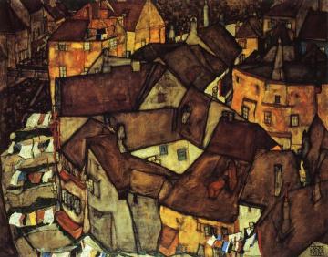 Krumau Town Crescent I Artwork by Egon Schiele