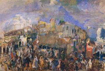 Market In Tunis Artwork by Oskar Kokoschka