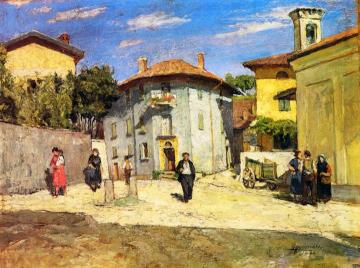 The Square in Oleggio Castello Artwork by Luigi Comoli