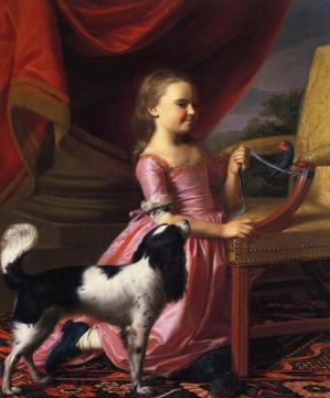 Young Lady With A Bird And Dog Artwork by John Singleton Copley