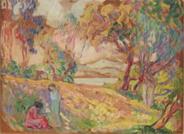 Two girls at St Tropez Artwork by Henri Lebasque