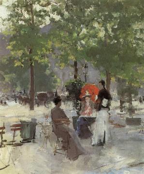 Parisian Cafe Artwork by Constantin Alexeevich Korovin