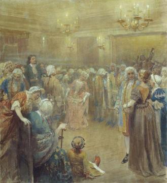Assembly At The Court Of Peter I Artwork by Klavdi Vasilievich Lebedev