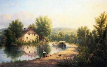On the Rondout Canal, Rosendale Artwork by William Rickarby Miller