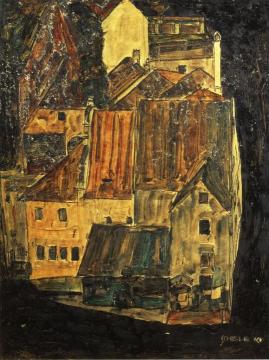 City on the Blue River I Artwork by Egon Schiele