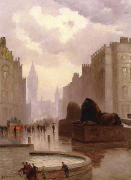 Trafalgar Square , London Artwork by Anna Mary Richards Brewster