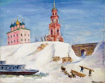 A Pier in Ryazan Artwork by Pyotr Konchalovsky