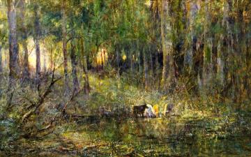 Violet and Gold Artwork by Frederick McCubbin