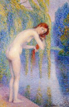 Bather Washing Her Hair Artwork by Hippolyte Petitjean